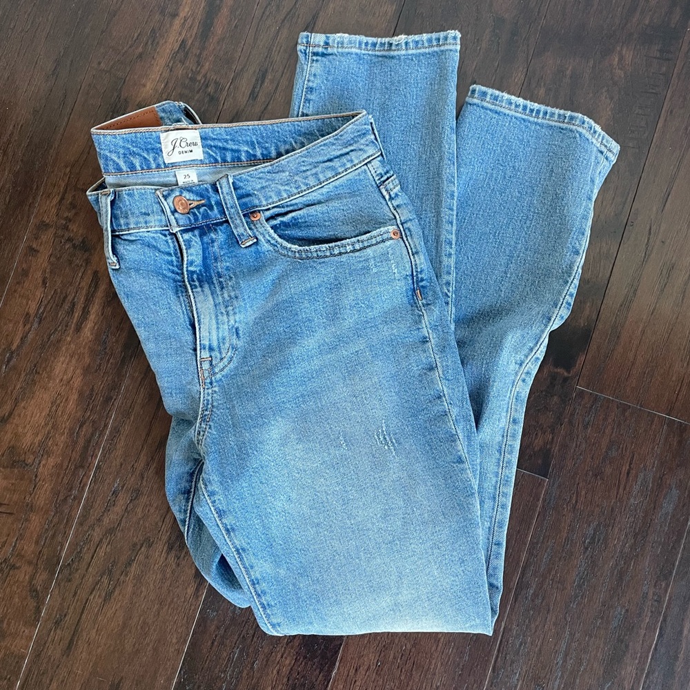 JCrew High waisted straight leg jeans